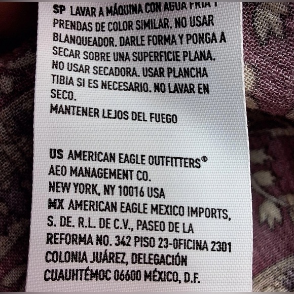 American Eagle Outfitters Floral Peasant Pinkish Hue Lace-up Neckline Top (NWT) - Picture 13 of 16